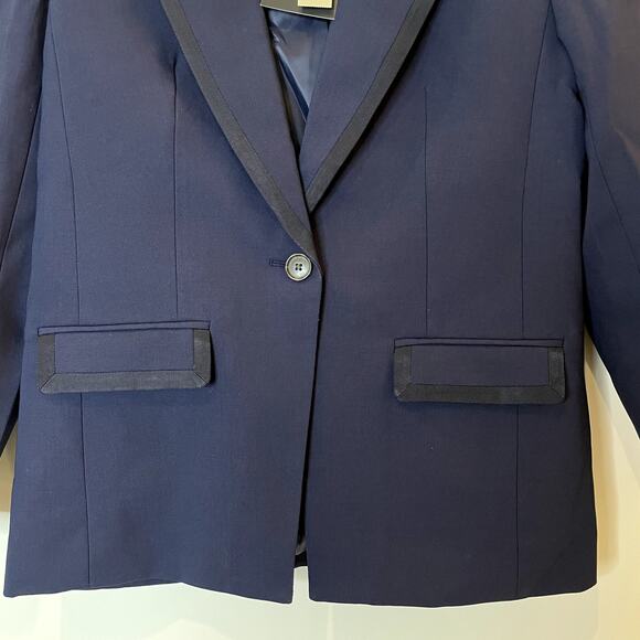 J.Crew Vivienne Blazer Italian Stretch Merino Wool Blend Office Exec CI618 Navy - Picture 5 of 16
